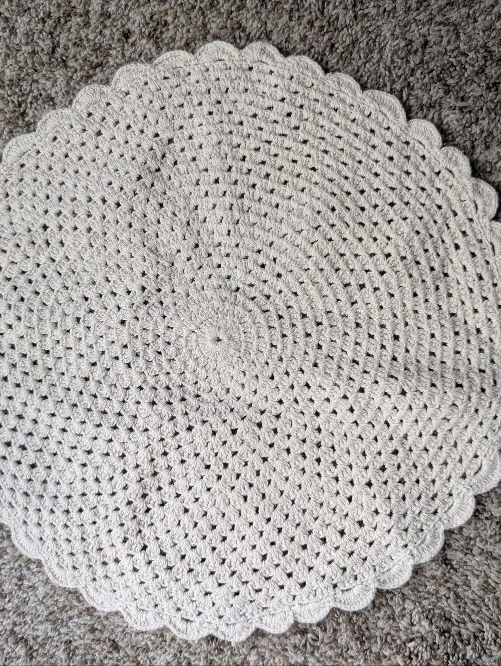 Handmade‎ Cream Crochet Lace Doily- Home Accents